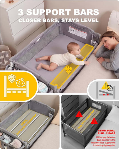 Beka 4-In-1 Baby Bassinet Bedside Sleeper, Playard & Changing Table