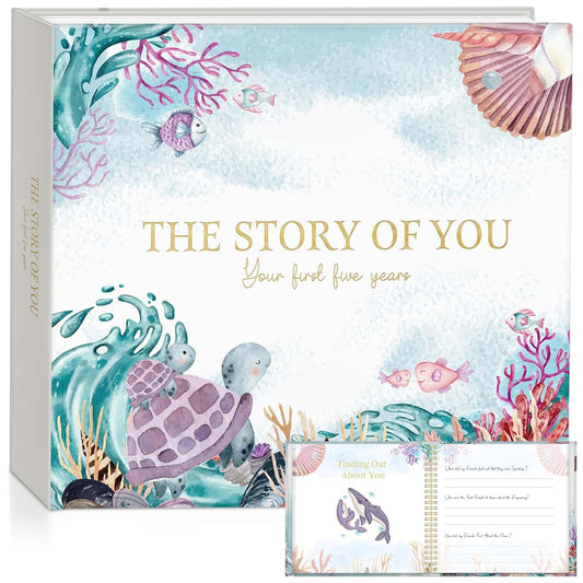 Isabella Angel Baby Memory Book With Keepsake Box, Ocean Theme