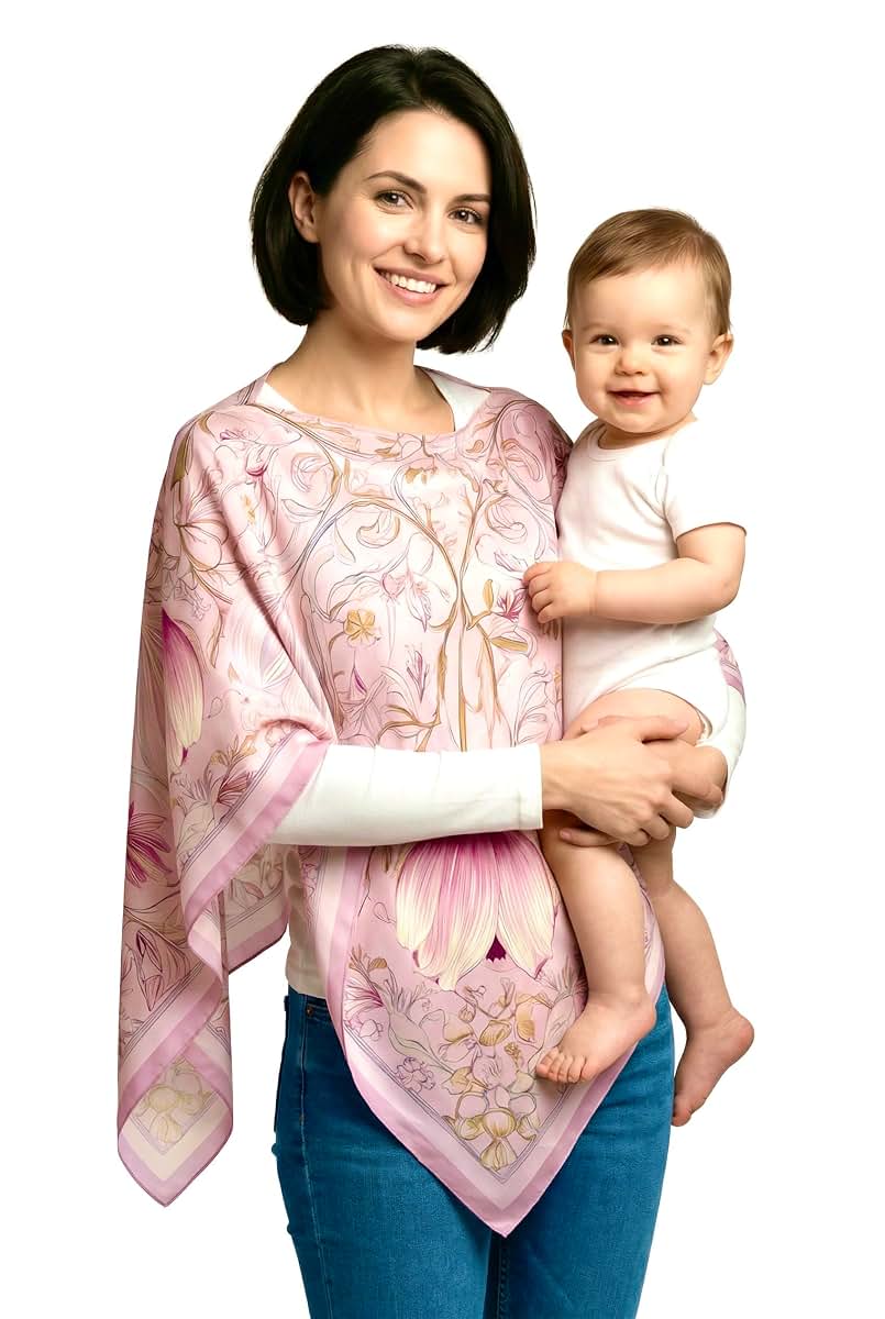 Le Veiléa 3-in-1 Silk Nursing Cover, Poncho, and Scarf
