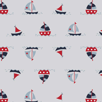 Bacati - Little Sailor Muslin 2 Pc Security Blankets (Boats/Whales - Navy/Red) (photo 3)