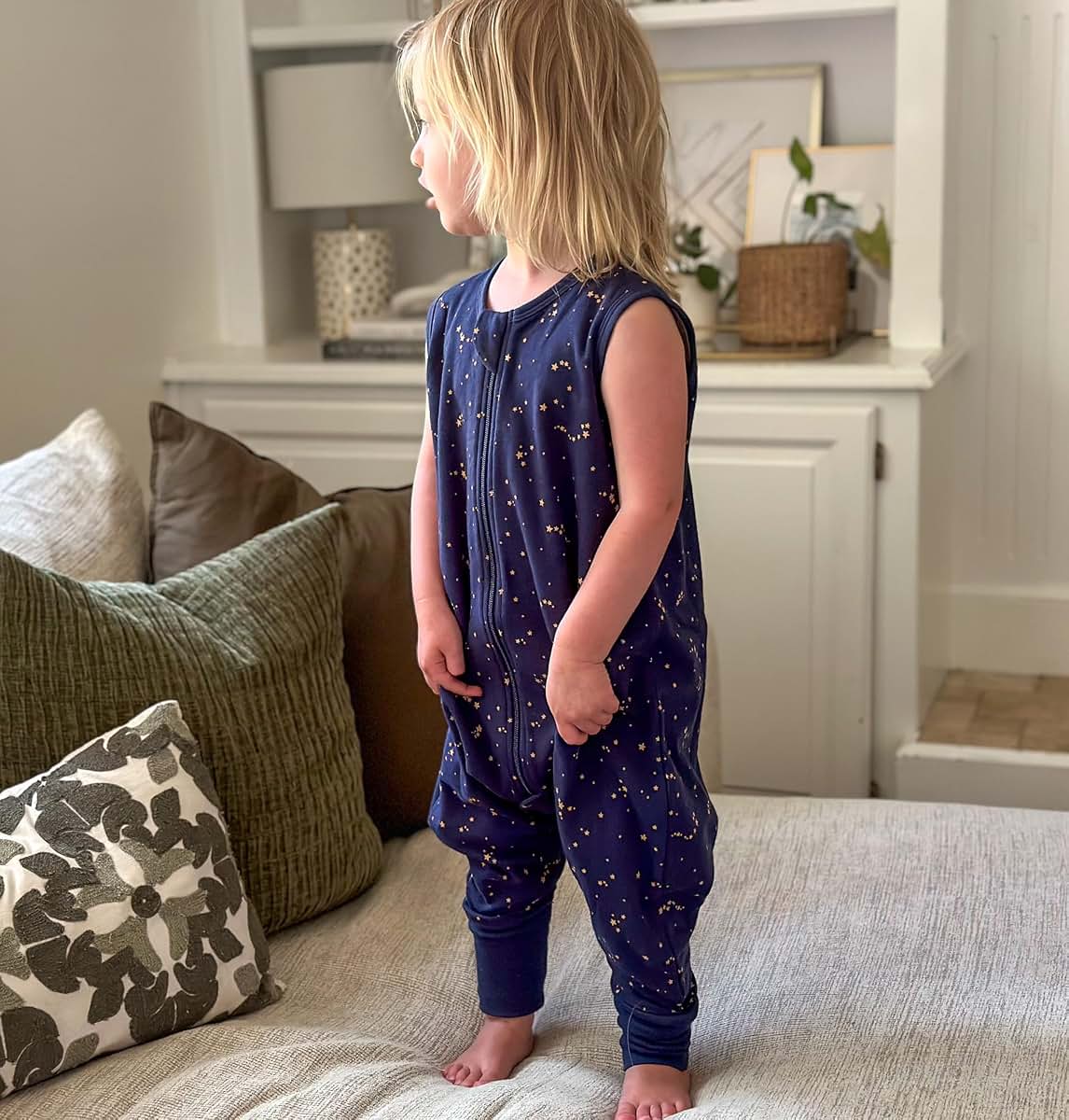 Owlivia 1.0 Tog 100% Organic Cotton Baby Sleeping Bag With Feet Toddler Sleep Sack Starry Sky 4 Years