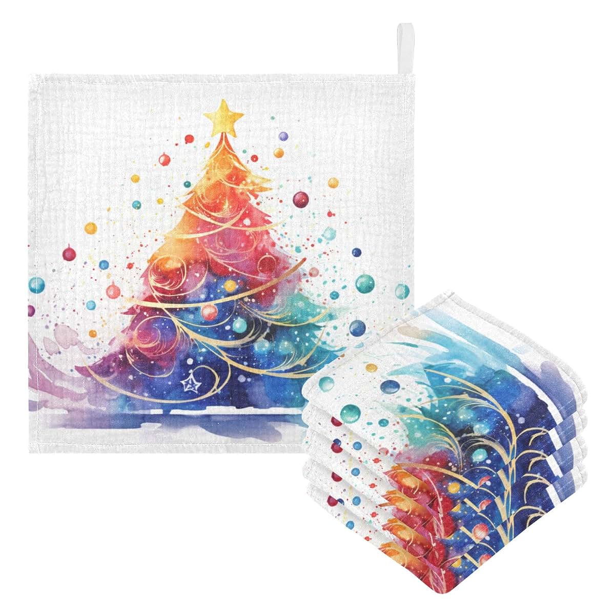 Bolaz Baby Gauze Towels 100% Cotton Christmas Tree 3 Pack