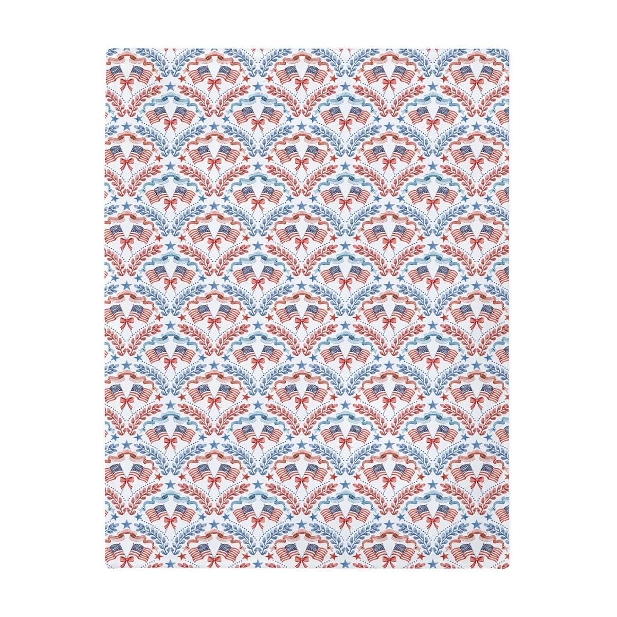 Patriotic American Flag Baby Blanket, Soft Flannel Swaddle Receiving Blanket 40x50 Inch