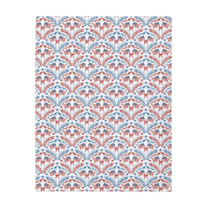 Patriotic American Flag Baby Blanket, Soft Flannel Swaddle Receiving Blanket 40x50 Inch