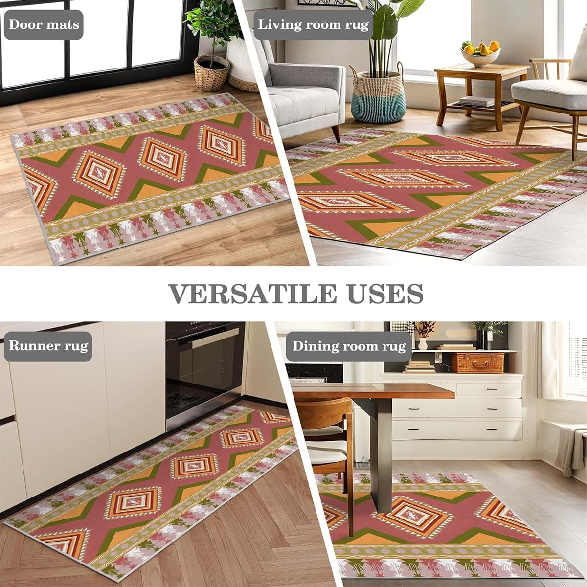 Dyausi Geometric 2x4 Area Rug - Striped Pastel Rectangular Carpet (photo 4)