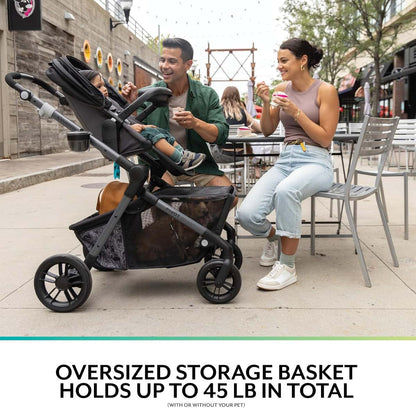 Evenflo Pivot Troop Child and Pet Modular Travel System in Bluestone Gray