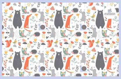 Suessie Disposable Placemats for Baby, Forest Animals (60 Count)