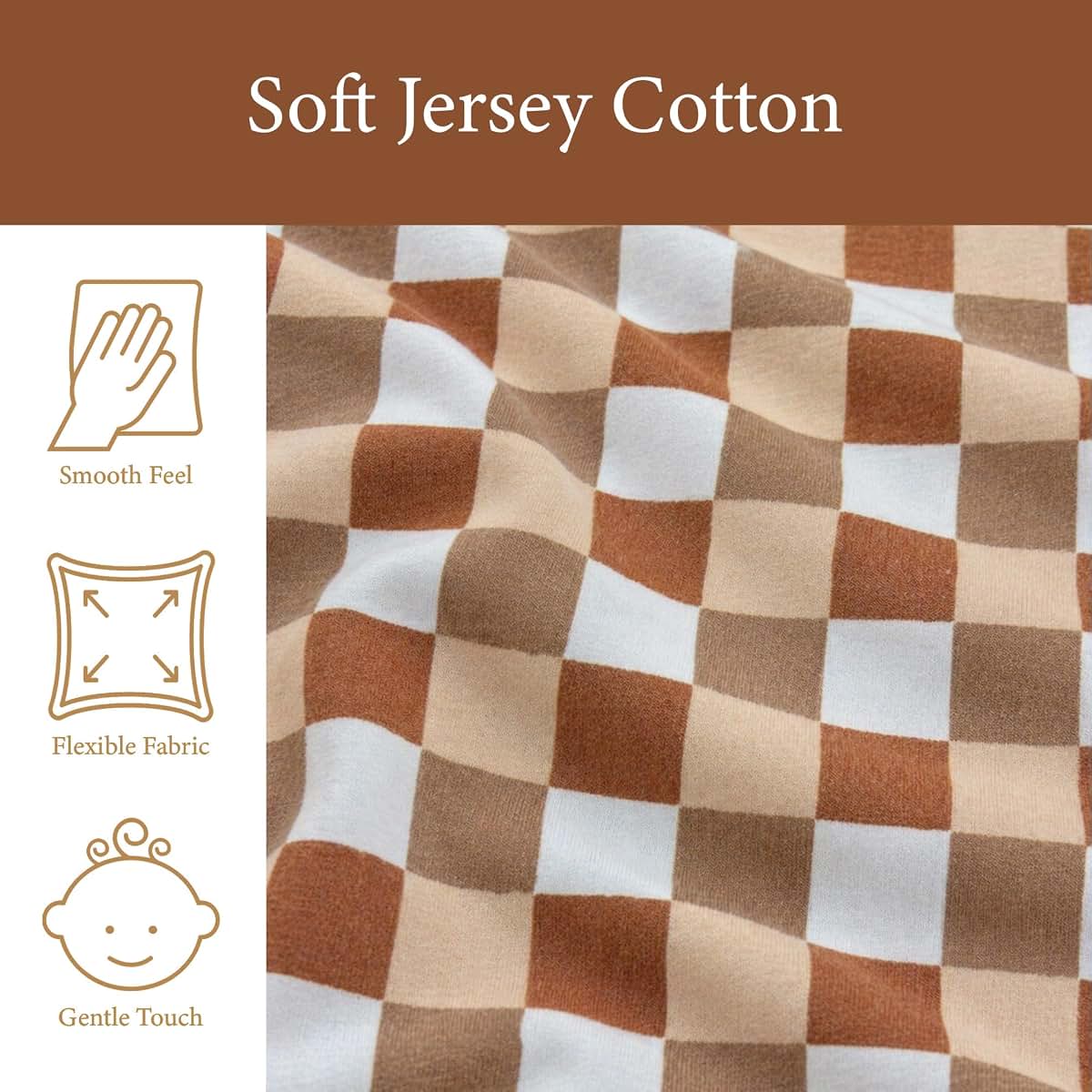 Ababy Custom Size Jersey Cotton Fitted Sheet In Neutral Blocks (photo 4)