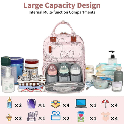 Legestori Diaper Bag Backpack With Portable Changing Pad And Floral Print (photo 2)