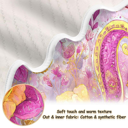 Paisley Baby Receiving Blanket for Infants - 30 x 40 Inch Swaddle Wrap
