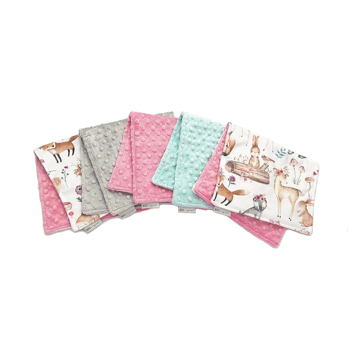 Meg Original Woodland Animal Friends Burp Cloth Set of 5