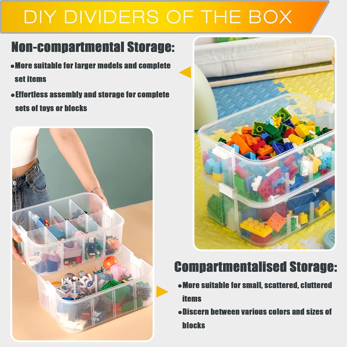 Kids Toy Storage Organizer With Baseplate Lids