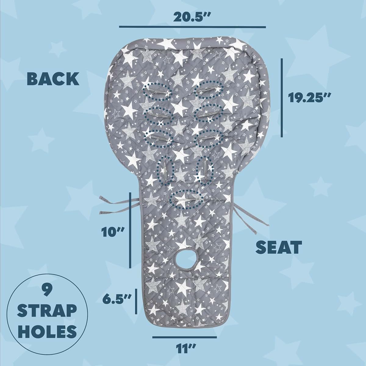 High Chair Pad & Cover for Baby | Machine Washable Cushion for 3-5 Point Harness Chairs