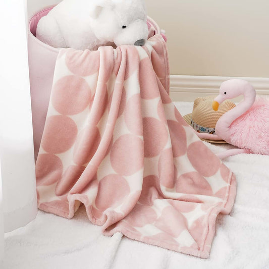 Bunnikins & Clover Lightweight Plush Flannel Baby Blanket, 30x36 Inch