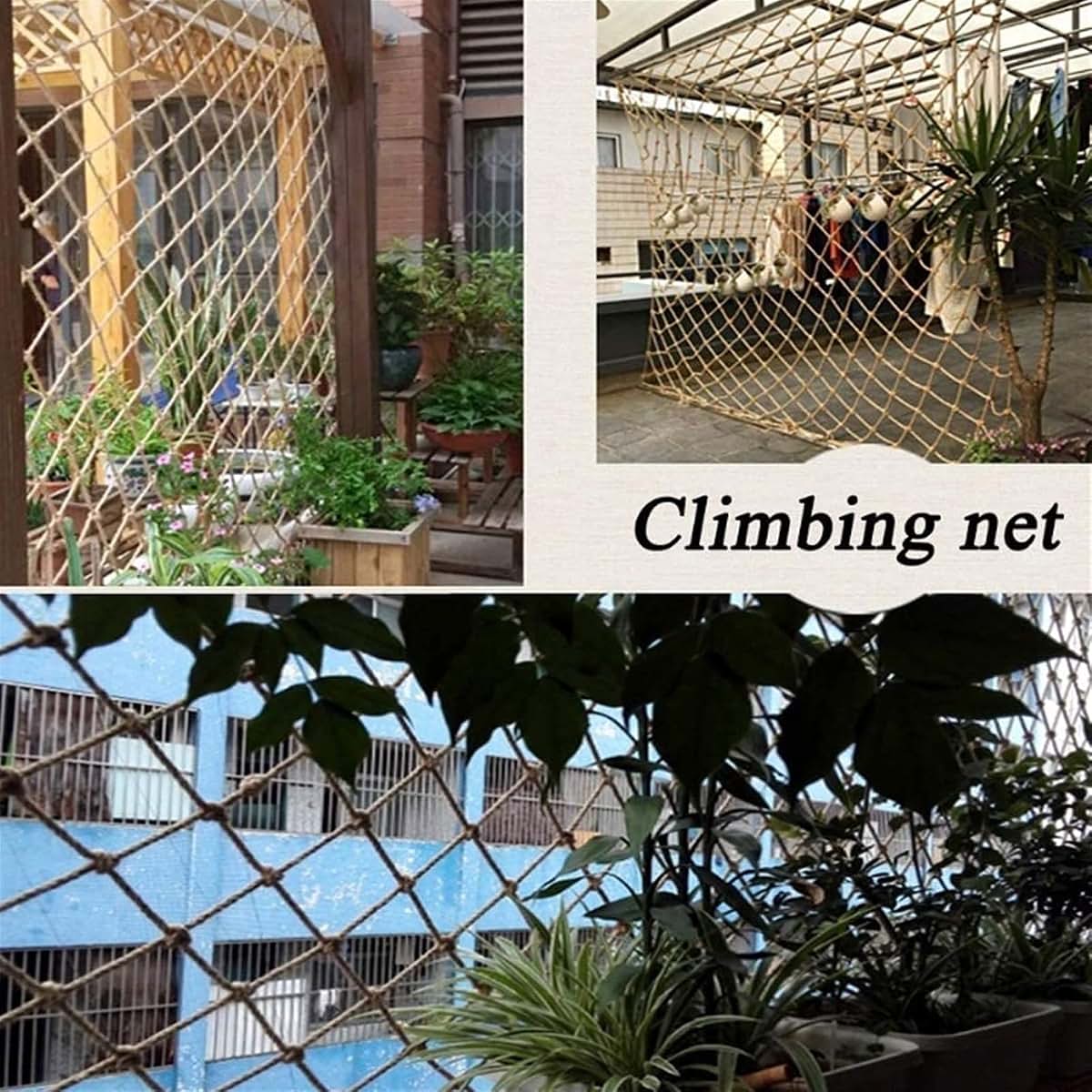 Hynet Heavy Duty Hemp Rope Netting 10x10ft Climbing Cargo Net