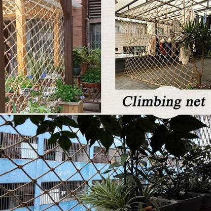 Hynet Heavy Duty Hemp Rope Netting 10x10ft Climbing Cargo Net