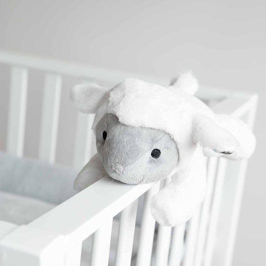 Zazu Kids Soft Heartbeat Toy Voice & Touch Activated Sound Machine Sleep Soother (Liz The Lamb), Lamb - White
