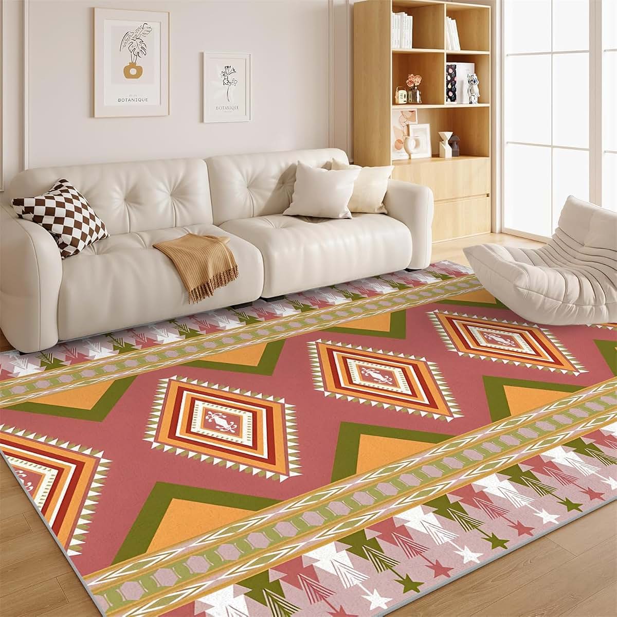 Dyausi Geometric 2x4 Area Rug - Striped Pastel Rectangular Carpet (photo 2)