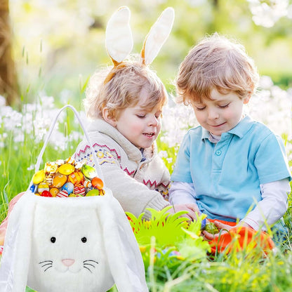 Plush Easter Bunny Basket for Gifts and Decorating