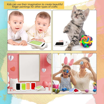 BabyOneStop 12 Set Inkless Baby Handprint and Footprint Kit with 24 Imprint Cards for Newborn Keepsakes