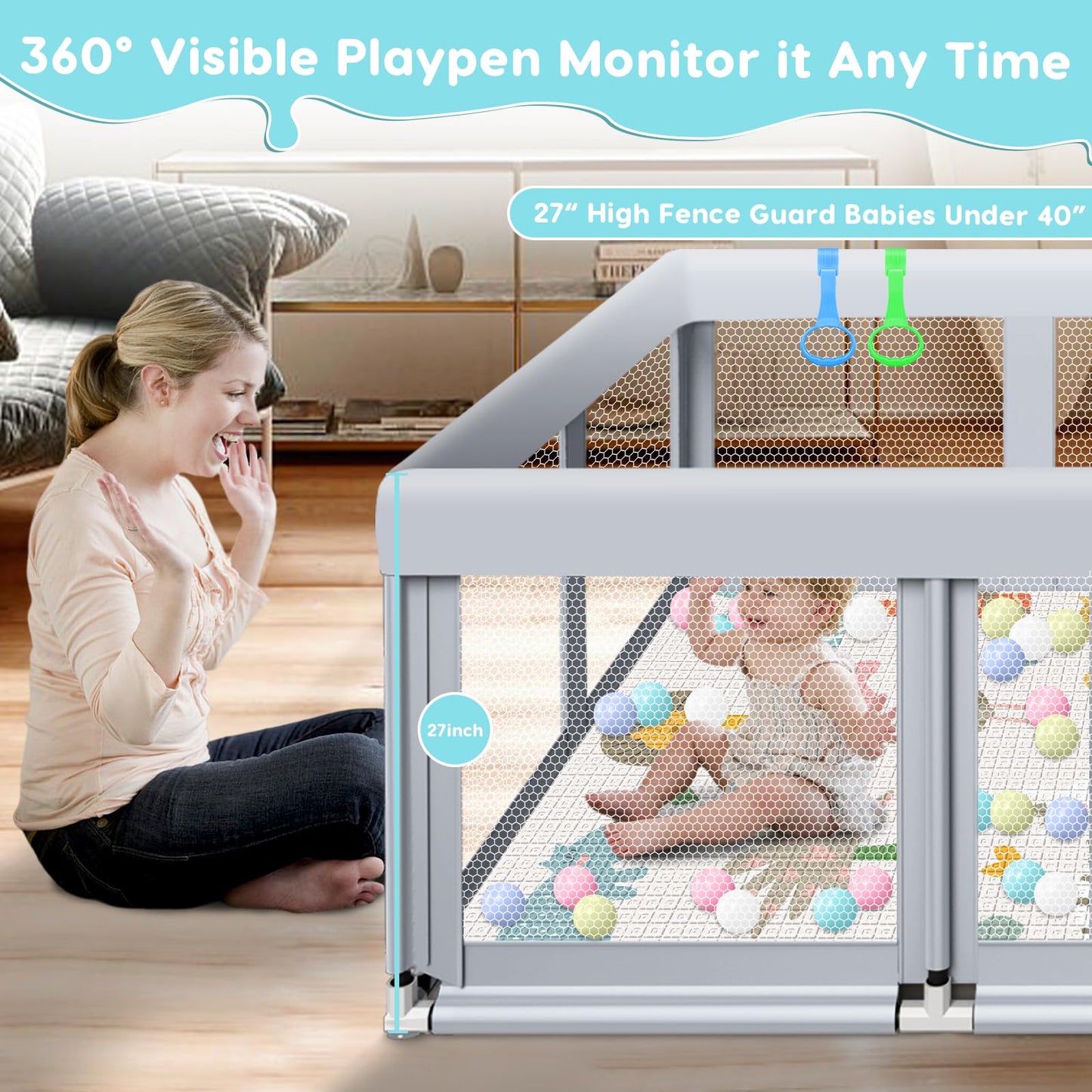 Fshibila Large Baby Playpen