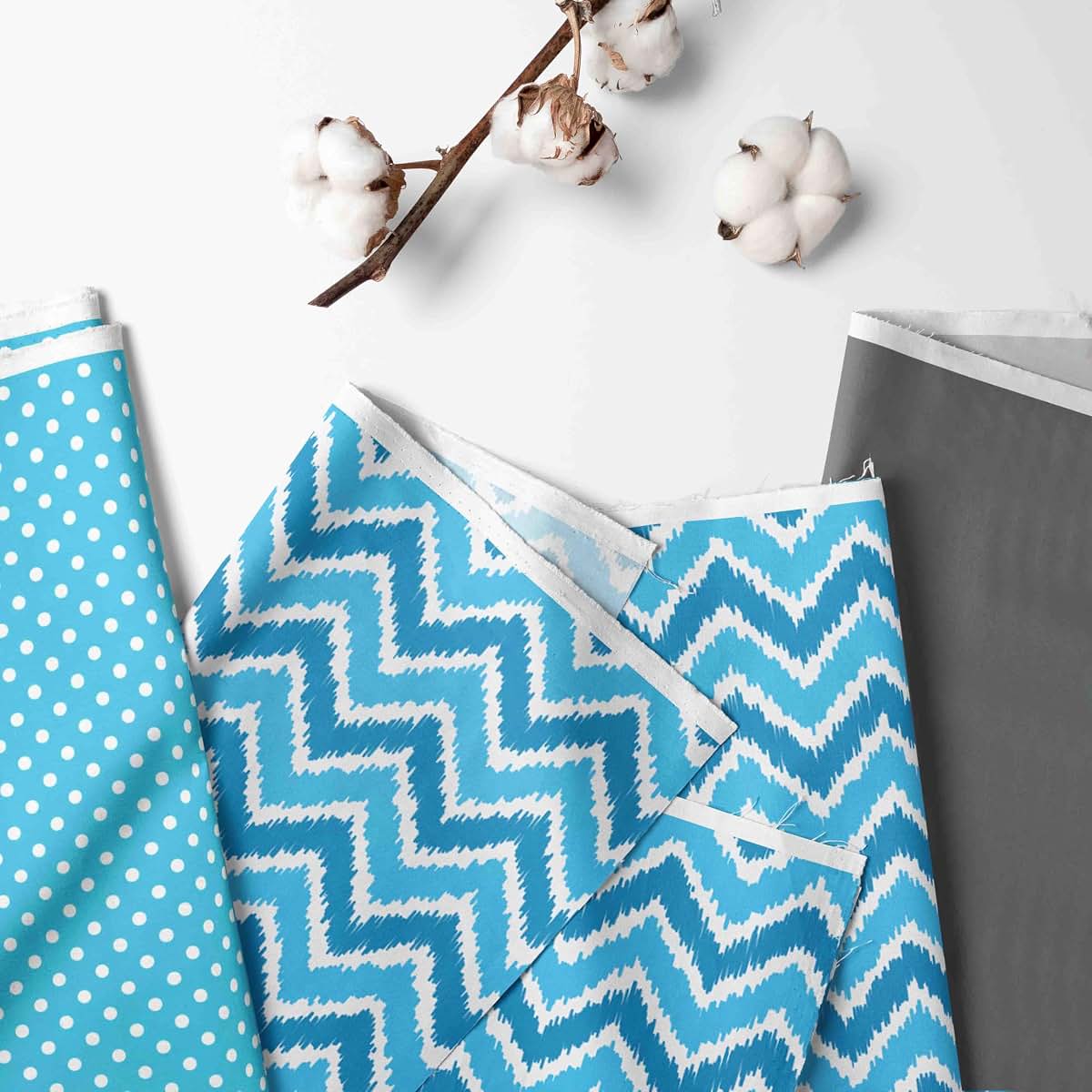 Bacati Mix and Match Nursery Fabric Storage Caddy, Turquoise (photo 2)