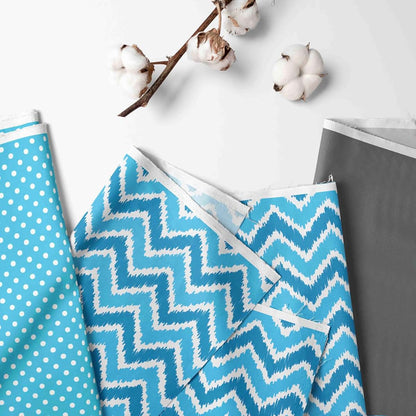 Bacati Mix and Match Nursery Fabric Storage Caddy, Turquoise (photo 2)