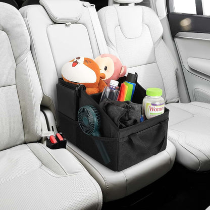 INFIVITA Car Organizer With 2 Compartments And 9 Mesh Pockets