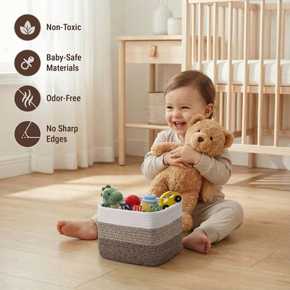VIRETH HAUS 5-Pack Storage Cubes Woven Rope Baskets, 2 Sizes Organizer Bins (photo 4)