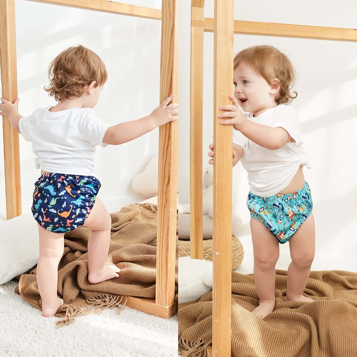 Smulpooti 8 Packs Reusable Rubber Pants for Potty Training Toddlers Boys 5T (photo 2)