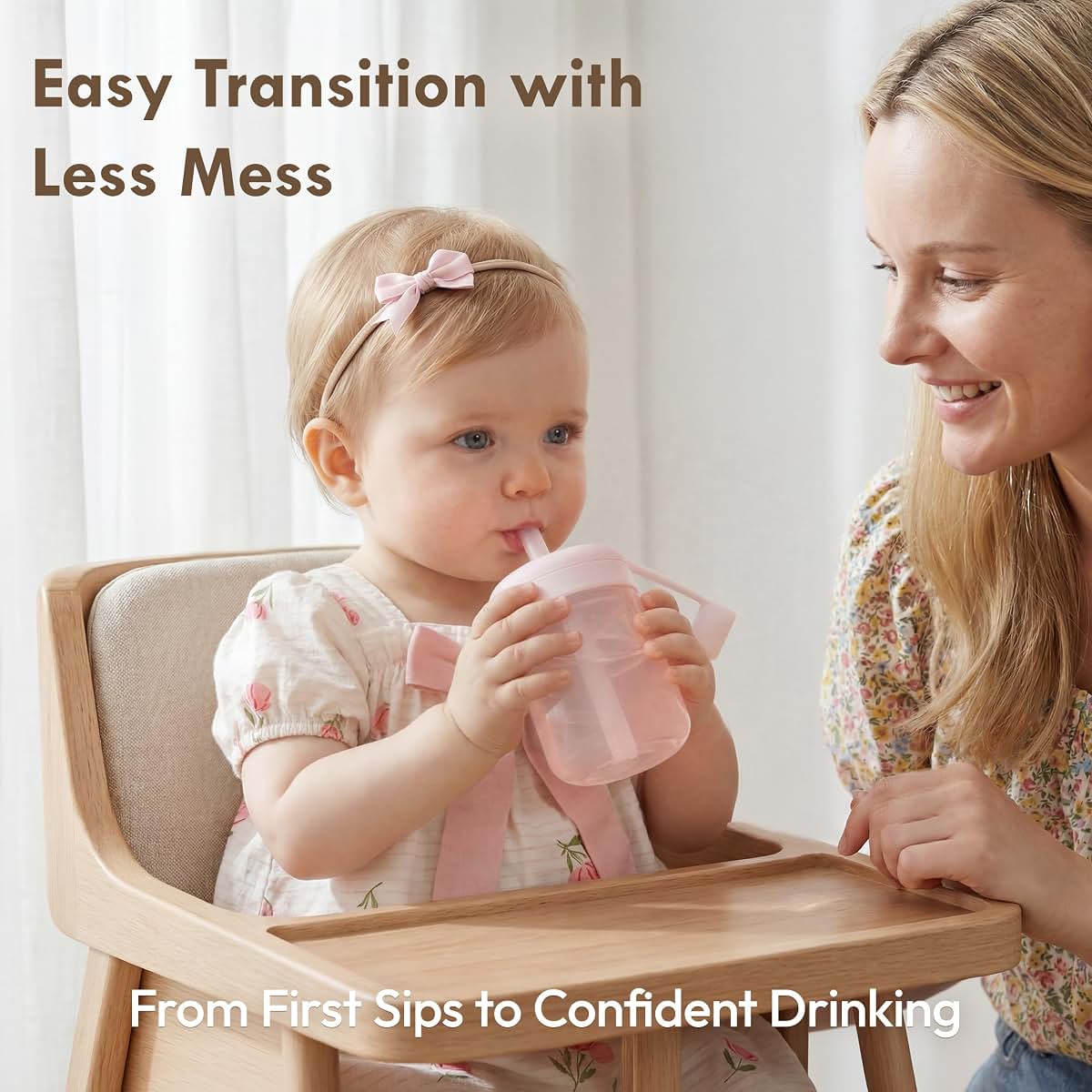 Moonkie Baby Straw Cup | Silicone Sippy Training Cup