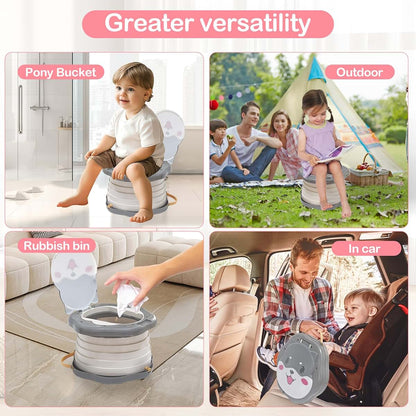 SunnySmile Portable Potty for Kids, Portable Toddler Toilet Cute Puppy Design with 45 Disposable Bags, Foldable Toddler (photo 2)