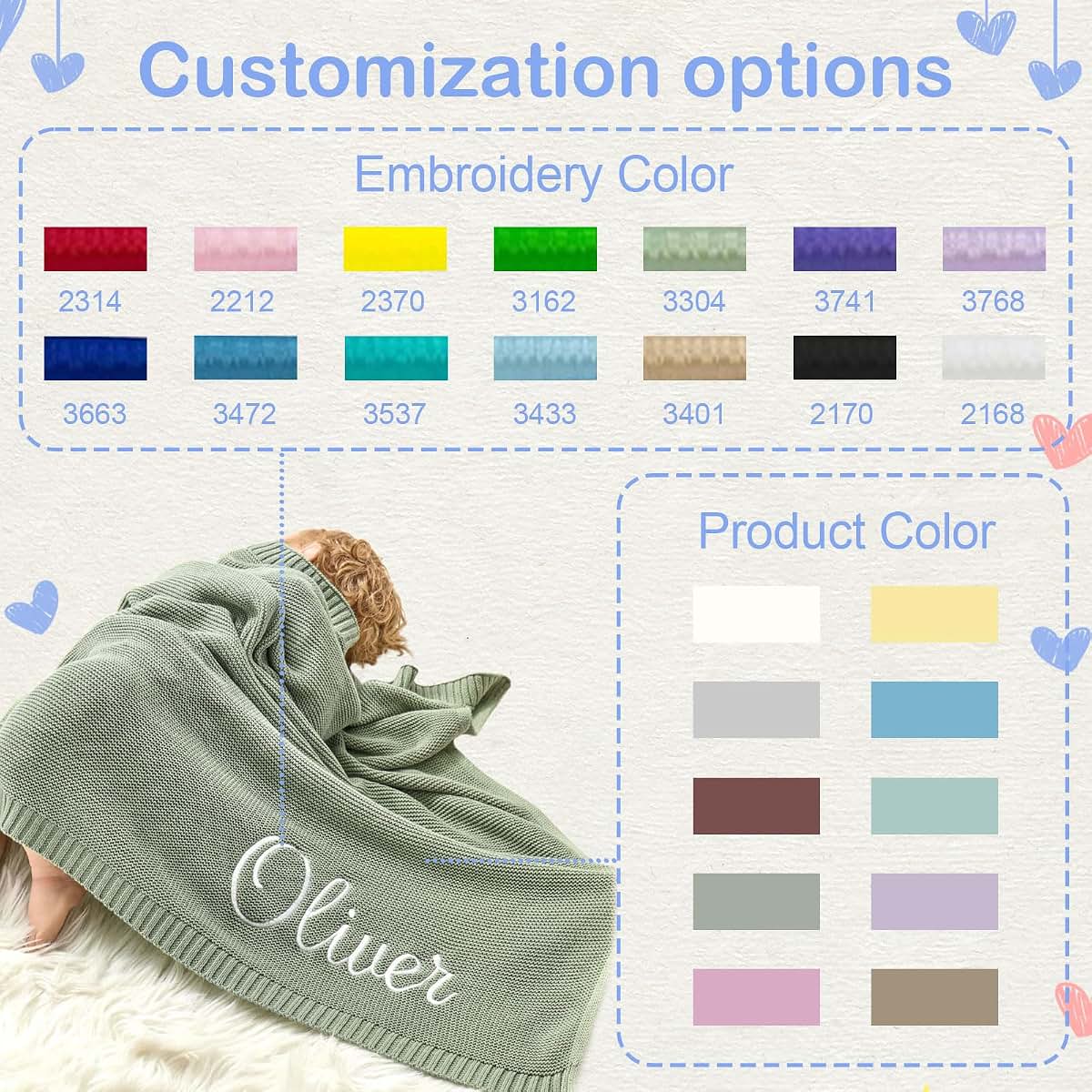 FENGHUO Personalized Baby Blanket with Custom Name Embroidery (photo 2)