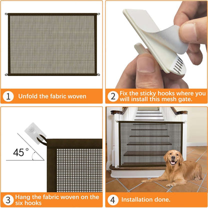 Cupount Baby and Dog Gate for Stairs, Indoor Mesh Pet Gate