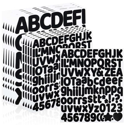 Hseonmauyi Self-Adhesive Black Alphabet And Number Stickers, 738 Pieces