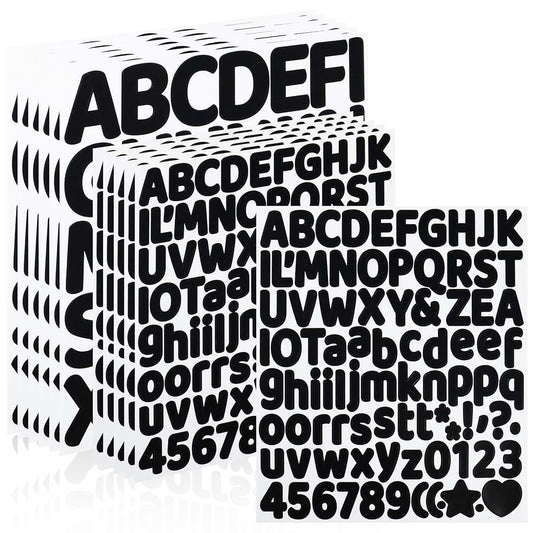 Hseonmauyi Self-Adhesive Black Alphabet And Number Stickers, 738 Pieces