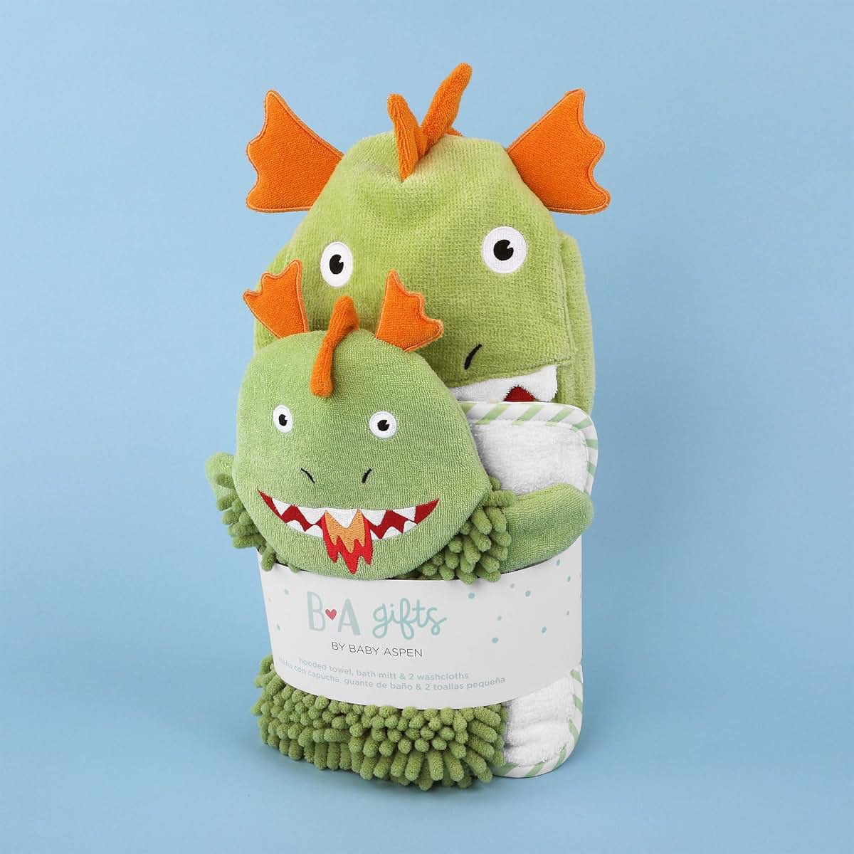 Baby Aspen Four-Piece Dragon Bath Gift Set In Green (photo 2)
