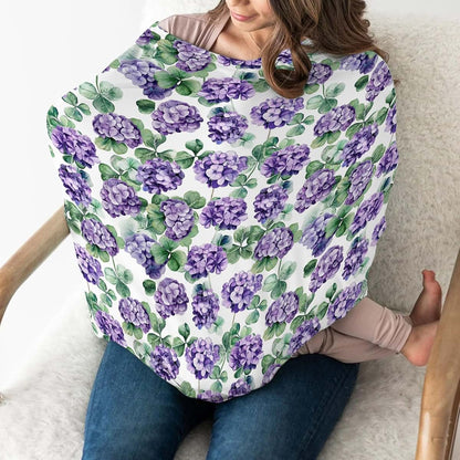 Purple Wildflowers Watercolor Car Seat Cover for Baby Stroller Canopy