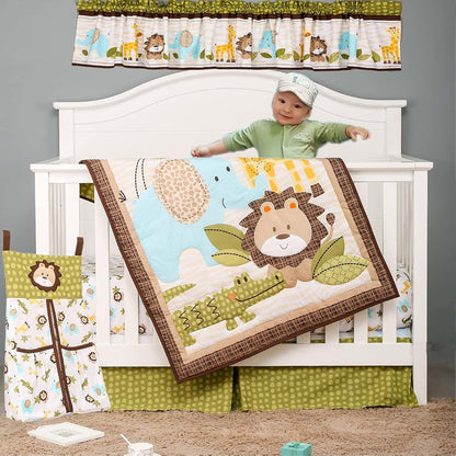 CribMATE Green Elephant Lion Giraffe Nursery Window Valance (photo 4)