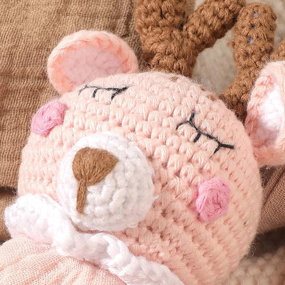 Menglansi Animal Crochet Security Blanket And Cotton Soothing Towel (photo 3)