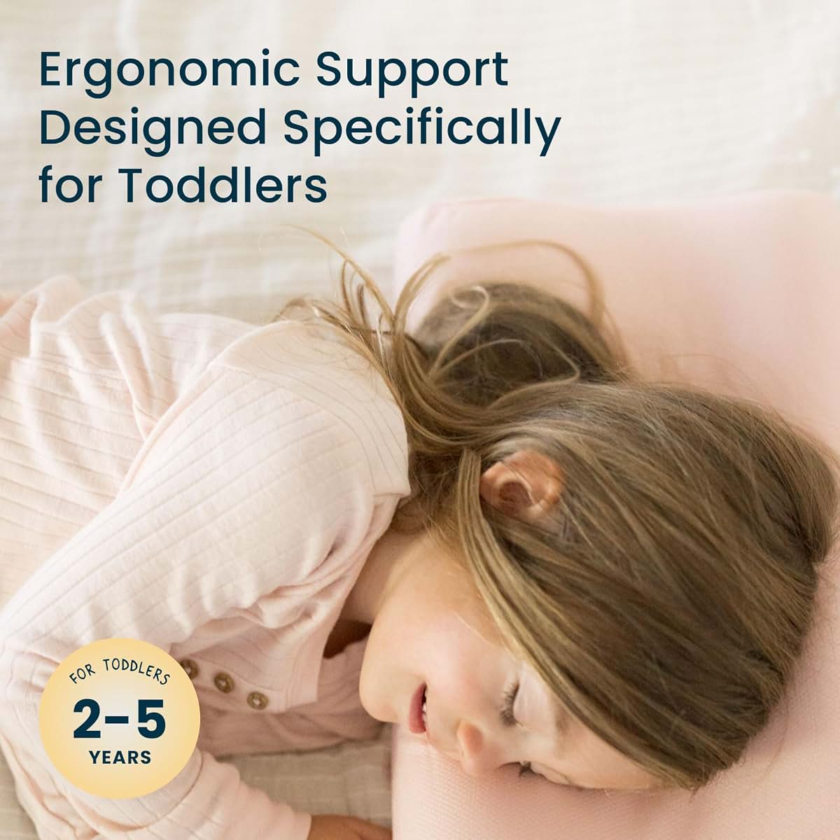 Tiny Twinkle Toddler Pillow with Fitted Pillowcase, Sage, Ergonomic Memory Foam for Kids Travel and Bed Transition