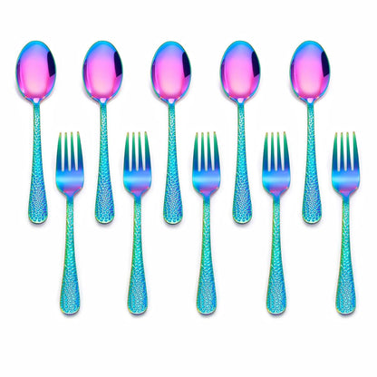 Lianyu 10-Piece Kids Stainless Steel Silverware Set for Toddlers