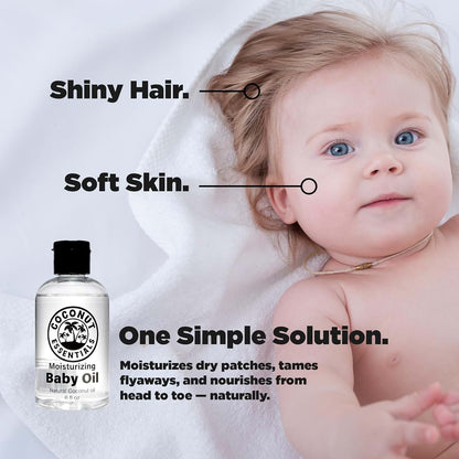 Coconut Essentials Baby Oil - Pure Fractionated MCT Oil Moisturizer