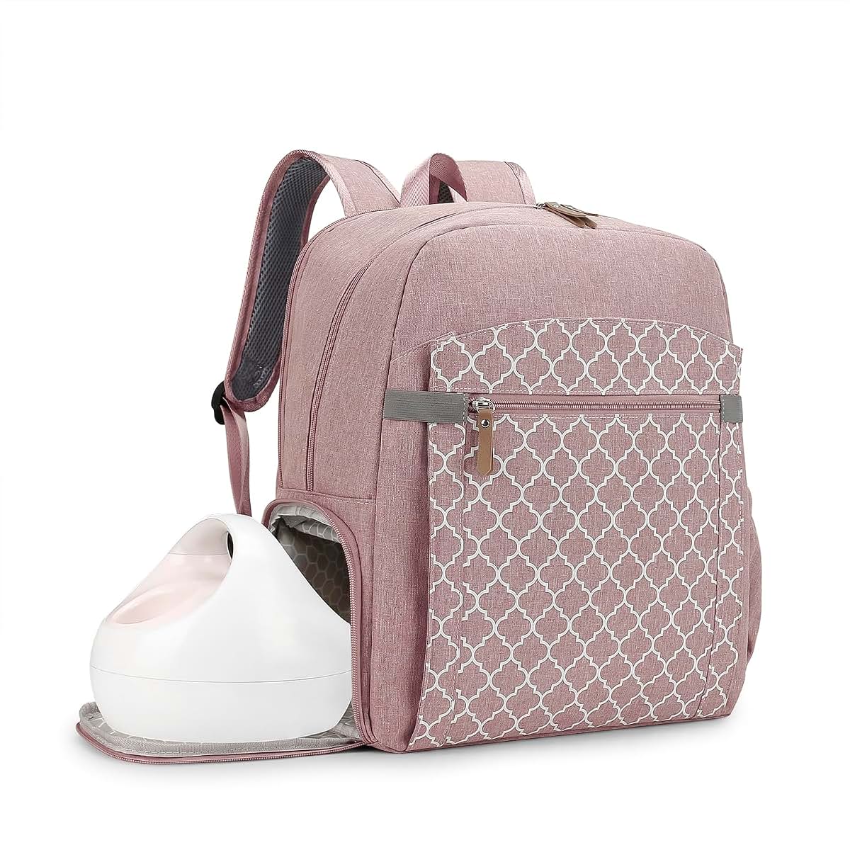 MOMIGO Breast Pump Backpack for Spectra S1 S2, Diaper Bag with Laptop Sleeve, Pink