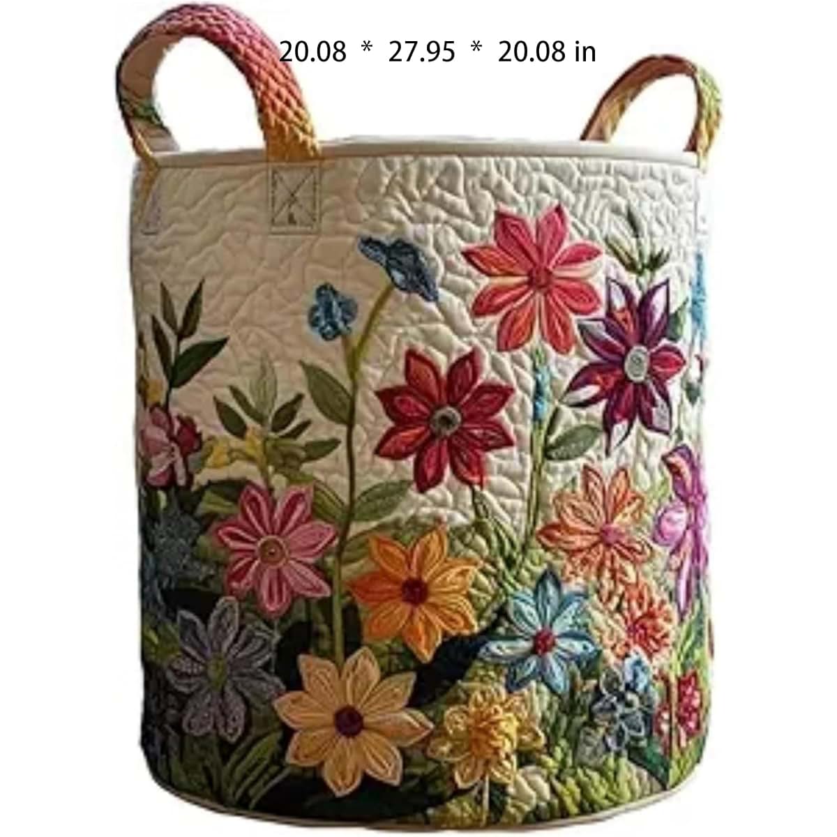 Yenrt Quilted Laundry Basket With Handles, 3D Embossed Collapsible Storage Hamper (photo 2)