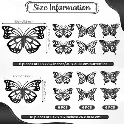 Large 3D Butterfly Wall Decals for Room Decorations
