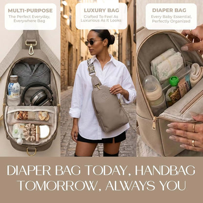 Do Love Mini Diaper Backpack - Convertible Vegan Leather Carry Bag