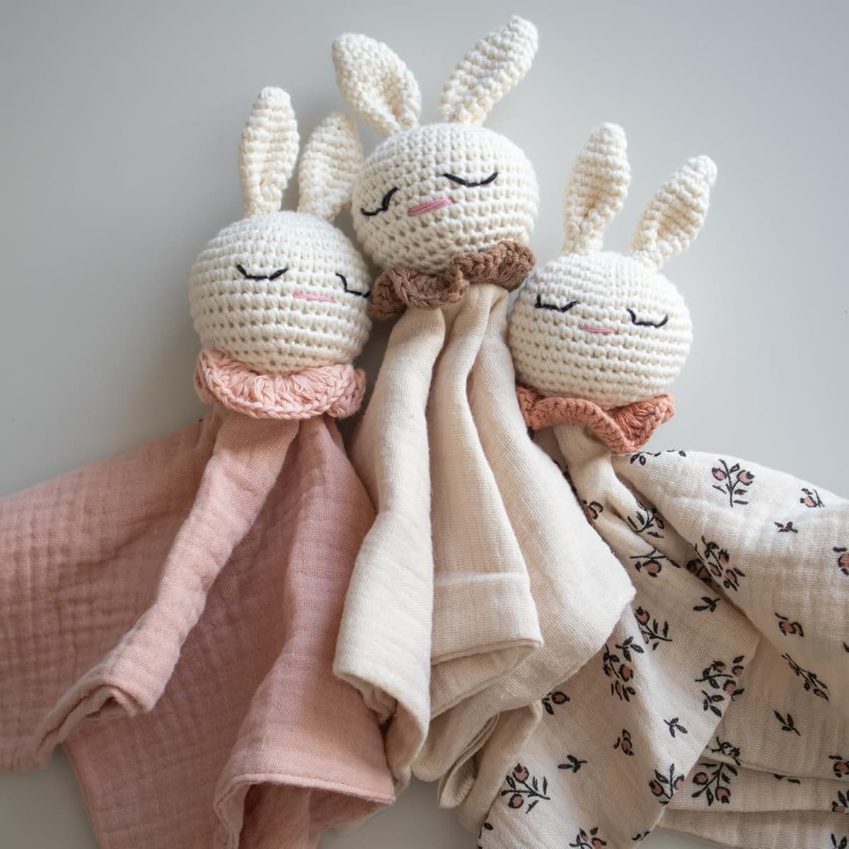 Big Newsies Personalized Bunny Lovey Security Blanket In Pink (photo 2)