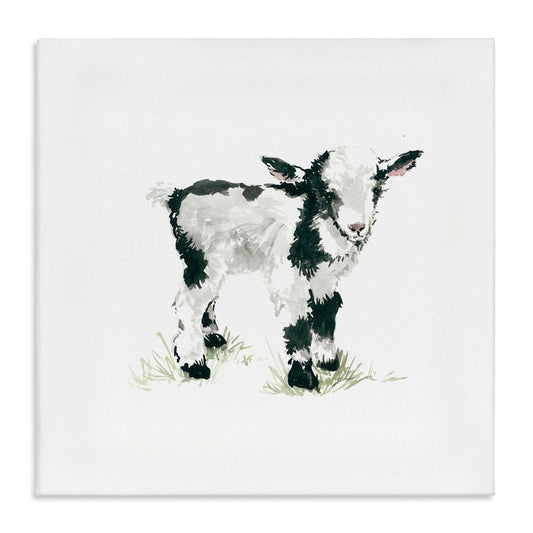 Stupell Industries Baby Farm Lamb Minimal Country Animal Canvas Wall Art 17x17