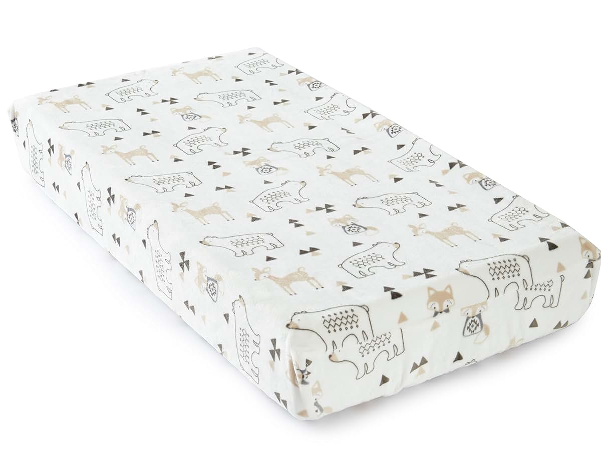 Levtex Baby Bailey Diaper Changing Pad Cover Plush Woodland